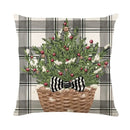 Axyaa Christmas Letter Print Throw Pillow Cover for Festive Home Decor