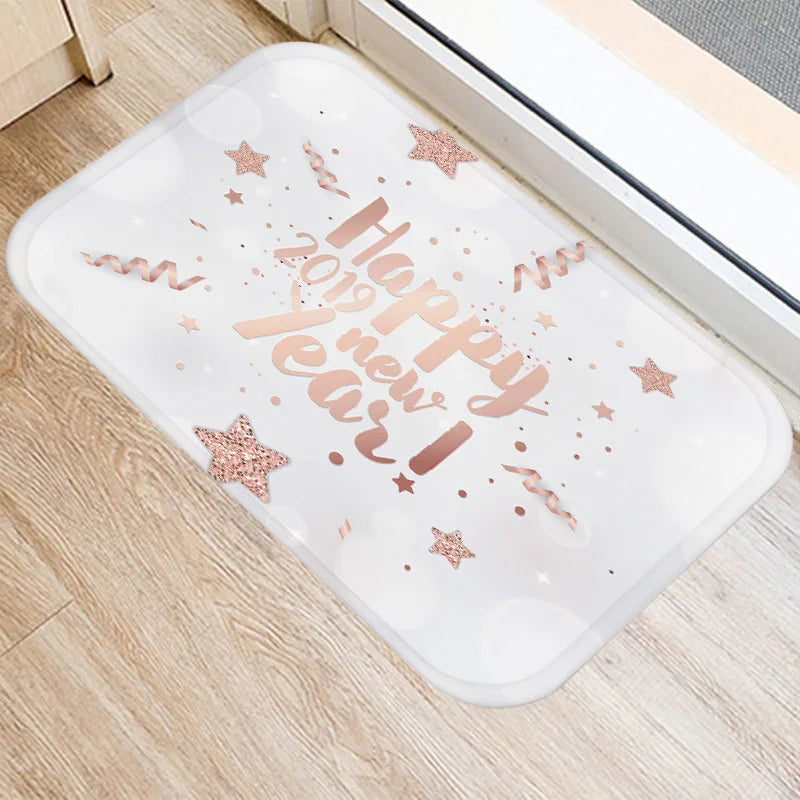 Axyaa Christmas Home Decoration Entry Mat, Non-Slip New Year Gift