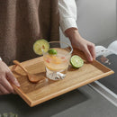 Axyaa Rectangular Wooden Tray: Simple Household Storage Plate for Fruit, Cake, Dessert & Coffee
