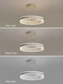 Axyaa Circle Crystal Pendant Chandelier for Living Room & Study
