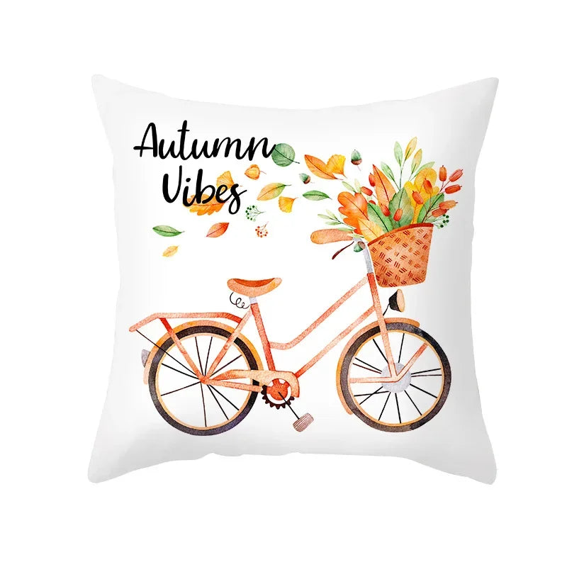 Maple Pumpkin Autumn Pillowcase Sofa Seat Cushion Cover by Axyaa