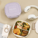 Axyaa Double-deck Divided Plastic Lunch Box - Kids Bento Box for Picnic & Fruit Salad
