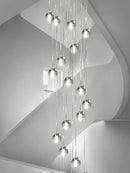 Axyaa Luxury Crystal Spiral Staircase Chandelier for Duplex Loft Living Room