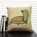 Axyaa Cartoon Animal Print 45x45cm Linen Cushion Cover - Sofa, Car, Chair Pillow Case