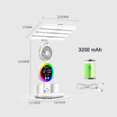 Axyaa Rechargeable Table Lamp with Fan, Clock Display, and LED Light