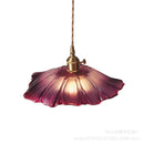 Axyaa Flower Pendant Light with Tricolored Bulb - Modern Glass Suspension Lamp