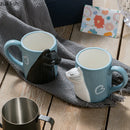 Axya Hand-Drawn Cat Ceramic Mug - Matte Finish, Creative Coffee Cup