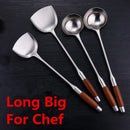 Axya Stainless Steel Rosewood Utensils Set - Wok Spatula, Ladle, Turner, Spoon