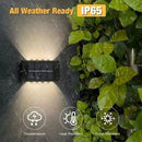 Axyaa Solar Wall Lights: Warm/White Outdoor Porch Lamp for Garden, Balcony, Patio
