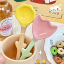 Axyaa Tulip Ceramic Spoon: Cute Milk Ice Cream Dessert Soup Tableware