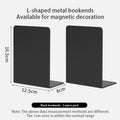 Axyaa White Metal Book Ends: Stylish Book Dividers for Shelves, Home Office