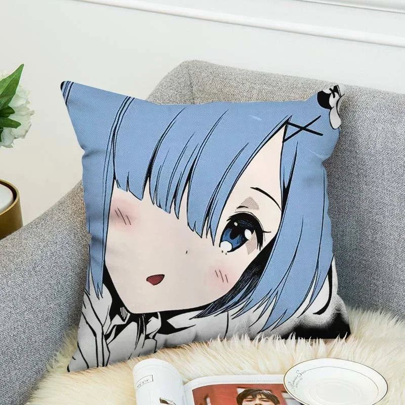 Axyaa Anime Pillow Cover 40x40 Decorative Cushion Covers for Home Sofa