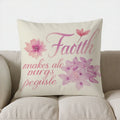 Axyaa Flowers & Positive Motto Pillow Cover - Sofa Bedroom Car Cushion Cover