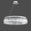 Axyaa Silver LED Crystal Chandelier: Modern Luxury Round Ceiling Light