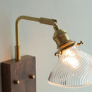 Axyaa Nordic Rotatable Wood LED Wall Sconce with Glass Shade & Pull Chain Switch