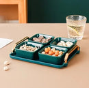 Axyaa Ceramic Fruit Plate: Creative Divided Snack Plate for New Year Dried Fruits