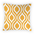 Axyaa Geometric Yellow Print Polyester Cushion Cover - 45x45cm