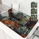 Axyaa Halloween Kitchen Draining Mat with Quick Dry Technology