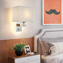 Axyaa LED Wall Light: Nordic Fabric Decorative Light with Rotary Switch, Minimalist Design