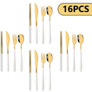 Axyaa Stainless Steel Dinnerware Set 16Pcs - Knife Fork Spoons Cutlery Kitchen Set