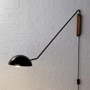 Axyaa Long Arm Wall Light Gold Black Metal for Bedroom Study Parlor