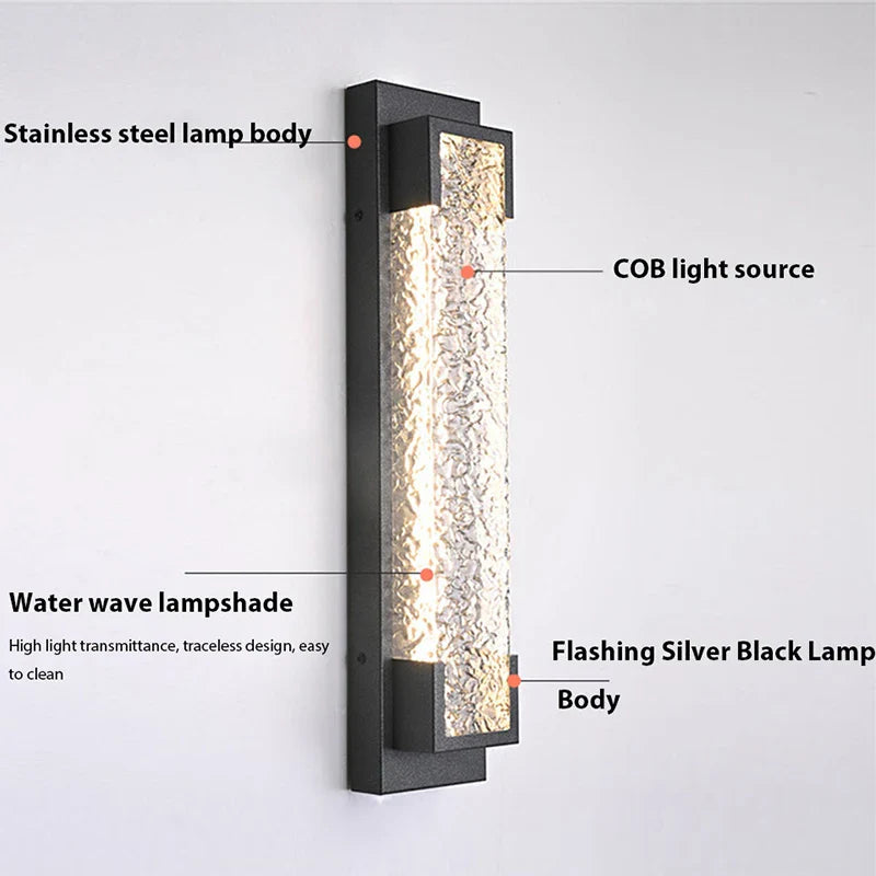 Axyaa Stainless Steel LED Outdoor Wall Sconce for Villa Garden Decoration
