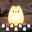 Axyaa Silicone LED Night Light for Kids - USB Rechargeable RGB Touch Lamp