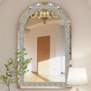 Axyaa Crystal Glass Silver Frame Wall Mirror 90x60cm