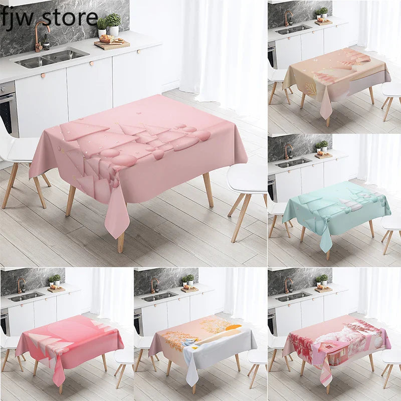 Axyaa Geometric Tree Waterproof Tablecloth for Home and Restaurant Decor