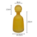Frosted Glass Vase with Artificial Flowers - Axyaa Aesthetic Decor