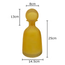 Frosted Glass Vase with Artificial Flowers - Axyaa Aesthetic Decor