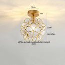 Axyaa Nordic Flower Ball LED Ceiling Chandelier Glass Copper Modern Hallway Decor