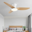 Axyaa Wood Grain Ceiling Fan Light Remote Control LED 3 Leaves Quiet Electric Fan