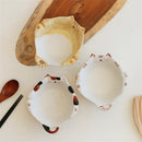 Axyaa Ceramic Kitten Salad Bowl, 330ml - Cute Hand Drawn Fruit Design