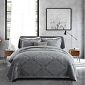 Axyaa King Quilt Set - Microfiber Lightweight Bedspread with Shams