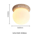 Axyaa Yellow Travertine Ceiling Light Warm LED Lamp for Small Home