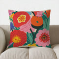 Colorful Floral Patterned Throw Pillow Cover for Sofa, Bedroom, Car - Axyaa