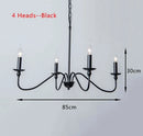 Axyaa Retro Black Iron Candle Chandelier: Elegant Country Style Room Lighting