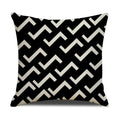 Axyaa Geometric Line Print Linen Cushion Cover - Home & Car Decor Pillowcase