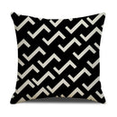 Axyaa Geometric Line Print Linen Cushion Cover - Home & Car Decor Pillowcase