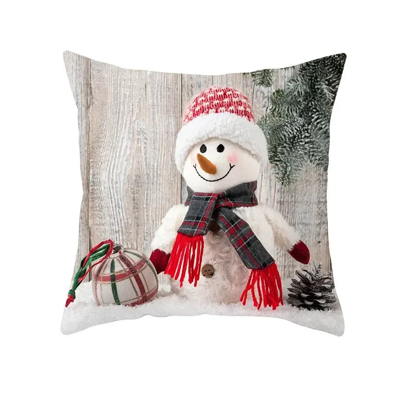 Snowman Pillow Cover Winter Home Decor Cushion Covers by Axyaa