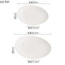 Axyaa White Ceramic Salad Plate Set for Molecular Cuisine and Fine Dining