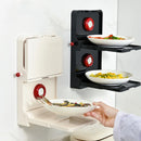 Axyaa Foldable 2-Layer Food Prep Rack, Wall-Mounted Kitchen Storage Tray