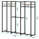Axyaa Large Closet Organizer with Hanging Rods and Storage Shelves