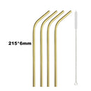 Axyaa Stainless Steel Drinking Straws Set with Cleaning Brush