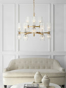 Axyaa Glass Pendant Light LED Chandelier for Classic Villa Home Decor