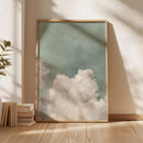 Sage Green Cloud Art Canvas Print for Modern Home Decor by Axyaa