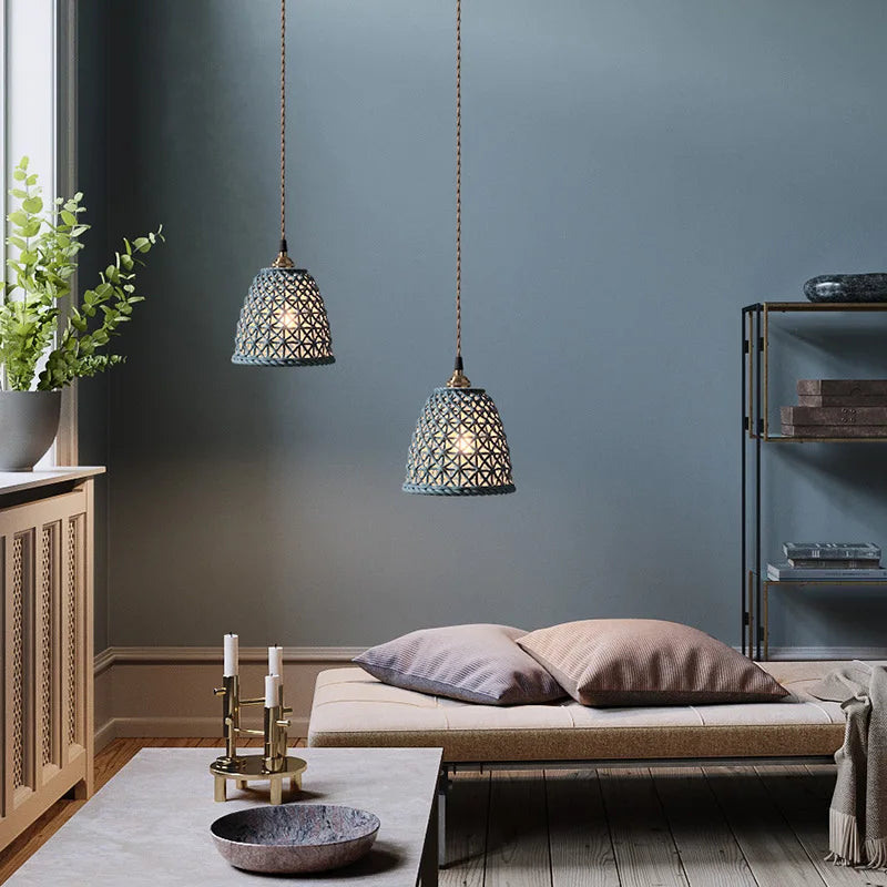 Axyaa Ceramic LED Pendant Lights: Modern Nordic Copper Hanging Lamp for Indoor Lighting