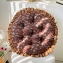 Axyaa Small Floral Rattan Chair Seat Cushion with Lace Round Design