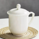 Axyaa 500ML Bone  Tumbler with Lid, Pure White Ceramic Coffee Mug